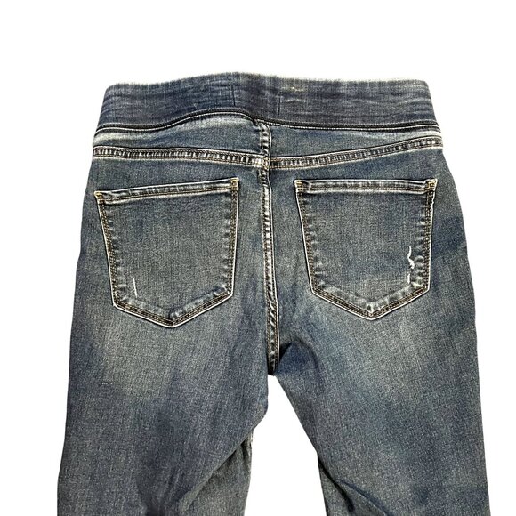 Old Navy Rockstar Mid-Rise Distressed Skinny Jeans 6P Petite Blue Denim Womens - Picture 6 of 6